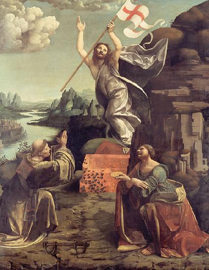 Giovanni Antonio Boltraffio The Resurrection of Christ with SS. Leonard of Noblac and Lucia France oil painting art